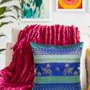 Avarada Striped Spiral Premium Grade Silk Throw Pillow Covers Case Cushion Cover for Sofa Couch Chair Bed Back Zipper Insert Not Included 16 x 16 inches (Green, 2)