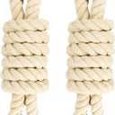 2 Pack 10ft Natural Twisted Cotton Rope - Strong Triple-Strand Rope for Sports, Crafts, Indoor/Outdoor Use