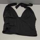REORIA Women's Halter Tops Plunge Neck Backless Double Lined Sexy Going Out Crop Tops Summer Outfits 2026,XL