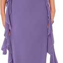 PRETTYGARDEN Women's 2025 Summer Wedding Guest Dress Sleeveless Ruffle Formal Cocktail Party Maxi Bodycon Dresses (Medium)