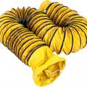 16IN Ducting Hose 16FT PVC Flexible Duct Hosing with Adjustable Rope S Hook & Steel Support for Utility Blower Exhaust Fan (16''x16ft)