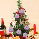 6 PCS Christmas Balls Ornaments, 3.15-Inch Hanging Balls, Plastic Decorative Hanging Ornaments Purple and Turquoise Glitter, Baubles Set for Xmas Tree Party Decoration