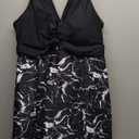 MiYang Women's Plus Size Printing Padded High Waist Swimdress (18-20, Texture)