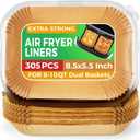 305 Pcs Air Fryer Liners Disposable for Ninja DZ201, Rectangle Air Fryer Liners Air Fryer Accessories, Dual Baskets Air Fryer Parchment Paper Sheets by CTIZNE