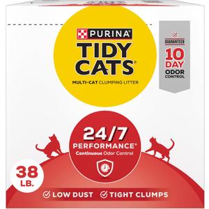 Purina Tidy Cats Clumping Cat Litter, 24/7 Performance Multi Cat Litter - 38 lb. Box (38 Pound (Pack of 1))