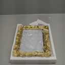 Cuspin 6x8 Picture Frame Gold, Vintage Ornate Frames Leaf Textured Hand-Crafted Resin with Glass Front, Antique Photo Frame for Wall Hanging and Tabletop Display, Retro Home Decor