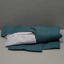 SeawedGreen No Hook Waffle Weave Shower Curtain with snap-in Liner Replacement, 230GSM Waterproof Fabric Hotel Shower Curtain Set for Bathroom, Through Mesh Top Window, 71Wx74H