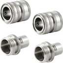 Raincovo Garden Hose Quick Connect, Stainless Steel Water Hose Fitting, Quick Release Hose Connector, 3/4 Inch GHT