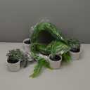 Der Rose 4Pcs Fake Plants Hanging Artificial Ivy Vine Faux Eucalyptus Hanging Plants, Boston Fern, String of Pearls for Living Room Bedroom Boho Wall Shelf Indoor Outdoor Decor (White Pots)