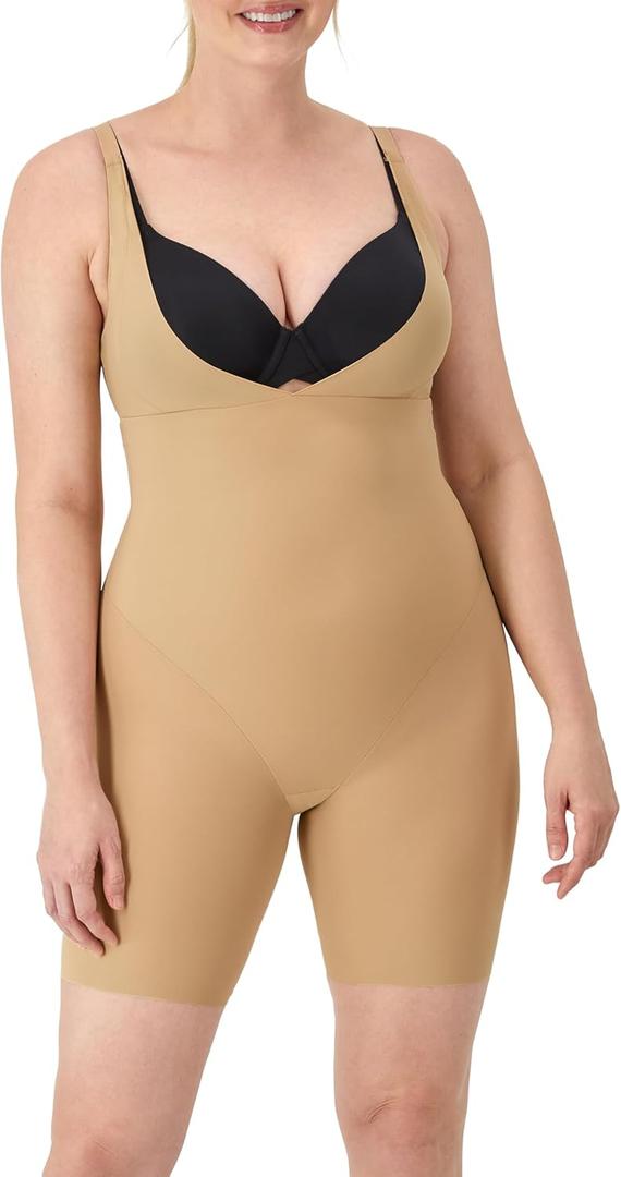 Maidenform Women's Shapewear Tummy Control Wear Your Own Bra, Open Bust Thigh Slimmer Bodysuit, Firm Body Shaper (XX-Large)