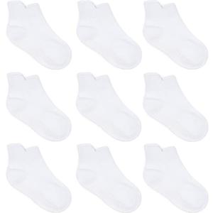 ZAPLES Baby Non Slip Grip Ankle Socks with Non Skid Soles for Infants Toddlers Kids Boys Girls, 12  Pack, 12-36 Months White
