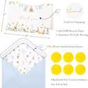 Crisky Baby Shower Blue Gold Thank You Cards (50 Pack) with Envelopes & Stickers Boy Baby Shower Greeting Cards Bulk, Watercolor Delicate Wildflower for Baby Shower Party