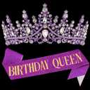 COCIDE Purple Birthday Queen Sash for Women Happy Birthday Crowns Princess Tiaras Sashes for Girl Crystal Party Decorations Rhinestone Headband Supplies Decor
