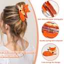 2pcs Fox Hair Clips for Women, Cute Orange Fox Hair Claw Clips Halloween Hair Clip Nonslip Cartoon Fox Design Hair Clamps Hair Styling Accessories for Thin Thick Hair
