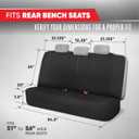 Motor Trend SpillGuard Waterproof Rear Bench Car Seat Cover, Beige Stitching Split Bench Rear Seat Protector with Neoprene Padding, Back Seat Cover for Kids & Dogs, Car Interior Covers