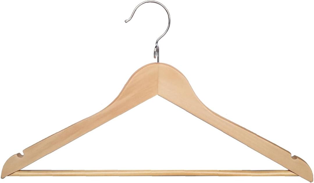 Proman Products - Kascade Hangers, Space Saving Hangers, Customize Your Closet Organization (Natural Color, 50-Pack)
