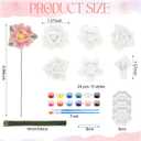 RattanView 24 Set 3D DIY Flower Ceramics to Paint Kit Ready to Paint Your Own Flower Figurines Unpainted Ceramics Spring Painting Statues Crafts for Adult Party Favor
