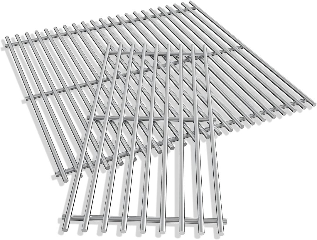 KEESHA Grill Grates for Weber Spirit 300 and GS4 Spirit II 300 Series, Spirit 700, Genesis Silver B & C, Solid Food Grade 304 Stainless Steel Cooking Grates