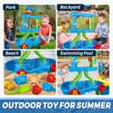 BELLOCHIDDO Kids Sand Water Table for Toddlers - 4-Tier Splash Sand Table Water Toy for Toddlers Kids Boys Girls, 36PCS Activity Sensory Table Summer Beach Outside Toys for Toddlers Age 3-5 5-8