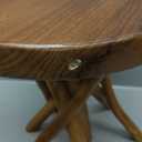 11.8" Round Wood Plant Stand | Teak Stool with Stick Leg | Accent Stool | Small Side Table for Living Room, Bedroom, Yard