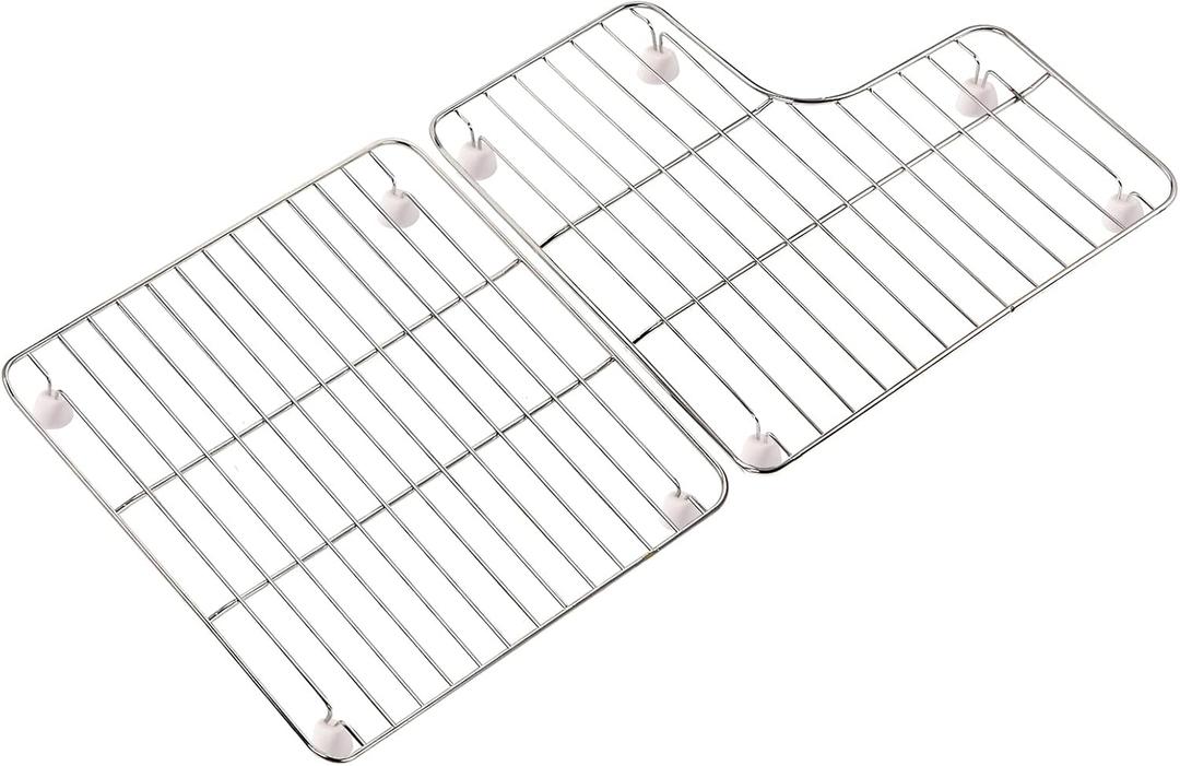 K-6639-ST Sink Protector for Kohler Whitehaven Bottom Basin Rack with 6488 Farmhouse Sink Protectors Compatible-Stainless steel