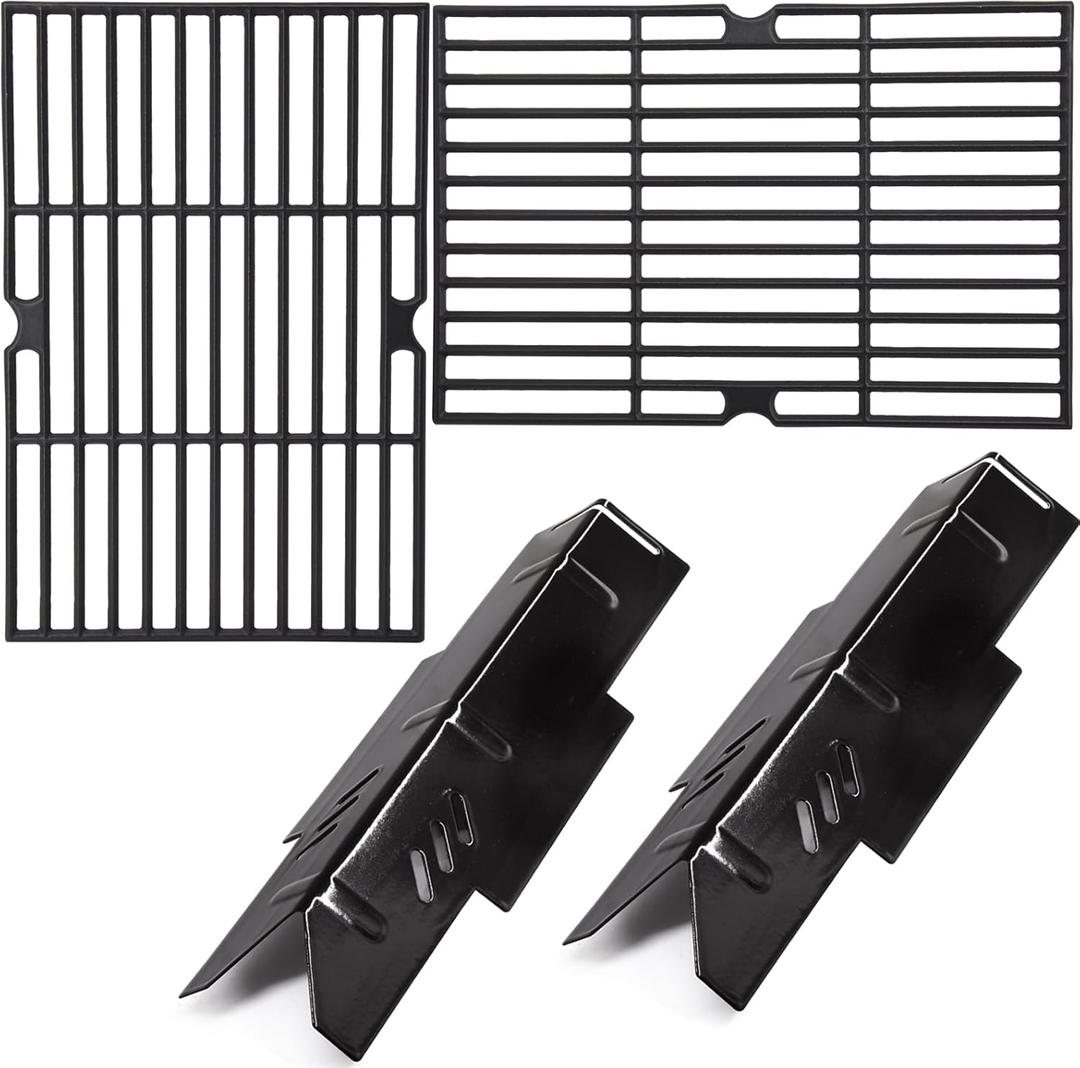 Criditpid Grill Replacement Parts for Dyna Glo DGF350CSP DGF350CSP-D 2 Burner Grill, Replacement for Dyna-Glo DGF350CSP Grates, Grill Heat Tents & Grill Grate Kit for Dyna Glo Heat Tent DGF350CSP