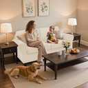 SUBRTEX 5 Pieces Stretch Sofa Slipcover Sets Couch Cover Sets Backrest Cushion Covers Furniture Protector Collection Set for Oversize Sofa Loveseat Chair Slip Covers(Medium, Ivory)