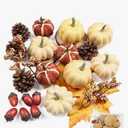 15 PCS Mini Pumpkin Decor - Plastic Pumpkins Fall Decor for Halloween Thanksgiving Artificial Pumpkins Fall Home Decor.