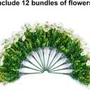 HyeFlora Artificial Flowers for Outdoors Fake Plants Outside Decoration, 12 Bundles Silk White Morning Glory UV Resistant Look Real Faux Flowers for Planter Front Door Porch Patio Yard Gardens Balcony