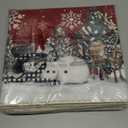 Artoid Mode Red Snowman Deer Tree Christmas Runner Rug, Winter Home Decor Low-Profile Washable Area Rug for Hallways Entryway Bedroom Bathroom Laundry Room Indoor 2x6 Feet