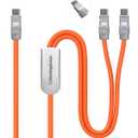 Chubbycable Duo-Flex 2-in-1 USB C Charging Cable 100W & 60W 4.3FT Multi Charging Cable Durable Extra Thick Soft Silicone Charger Cord, Orange