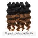 ToyoTress Ocean Wave Feather Crochet Human Hair - 10 Inch 250G Miracle Knots Water Deep Wave Crochet Human Hair For Black Women Ombre Brown Braiding Hair (10 Inch, OT30-250G)