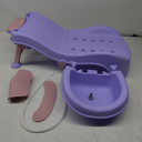 Kids Hair Washing Shampoo Chair for Toddler Adjustable to Aged 1-10 | Make Shampoo Washing Time Fun Secure Easier | Alternative to Bath Station for Kids with Disability | Portable Foldable | Purple