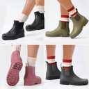 Furuian Women's Ankle Rain Boots Waterproof Chelsea Rain Boots Rubber Boots Women Short Garden Boots Anti Slip Outdoor Lightweight Work Booties (Gray), Size 9