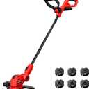 HEINPRO Cordless String Trimmer Compatible with Milwaukee M18 Battery, 12" Electric Weed Wacker, Auto Line Feed, Weed Eater Battery Powered Grass Trimmer, w/ 6 Line Spools, Red (Tool Only)
