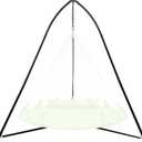 Tripod Hammock Chair Stand for Multi-Use, Heavy-Duty Hammock Chair Stand for Indoor & Outdoor, with Height Adjustable Triangular Design, 330 lbs Capacity, Easy Assembly, Stand Only - Black