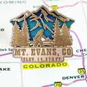 3 x Mount Evans Magnet, Carved Wood Decoration of Rocky Mountains, Colorado Souvenir Magnets, 3 Inches