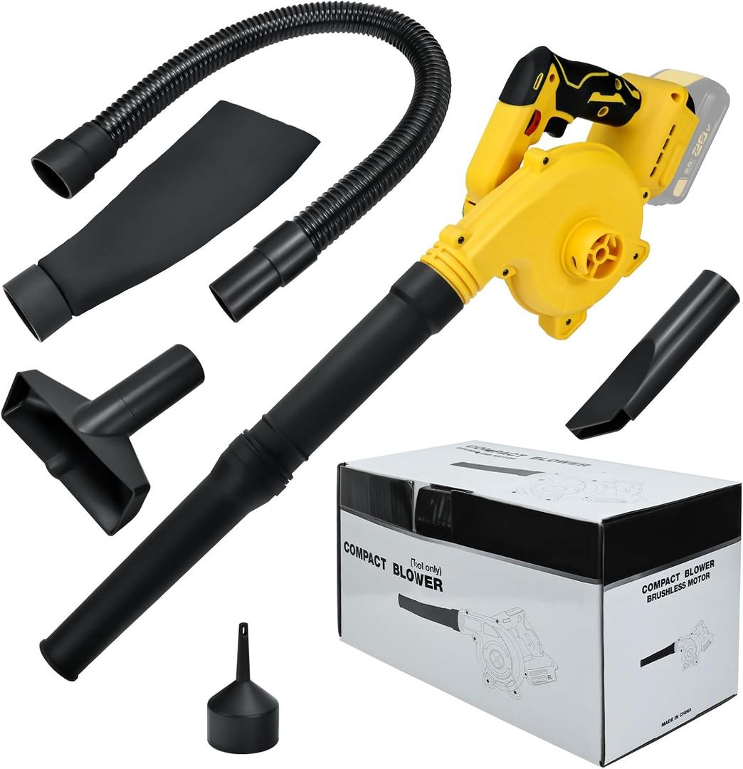 Cordless Leaf Blower for Dewalt 20V Max Battery with Brushless Motor, 6 Variable Speed Up to 180MPH, 2-in-1 Blower & Vacuum, Handheld Electric Blowers or Lawn Care/Dust(No Battery)