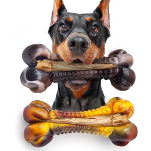 Dog Chew Toys for Aggressive Chewers, 2Pack Indestructible Dogs Bone Toy for Large Small Medium Breeds, Durable Tough Nylon Dog Toys To Keep Them Busy, Puppy Teething Dogs Toy Bone, Beef&Bacon Flavor