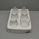 BSTKEY 6PCS Set 10 oz Glass Dessert Bowls/Cups, Cute Footed Dessert Bowls for Ice Cream Trifle Fruit Pudding Snack Salad Condiment Sundae Cocktail Drinks Party