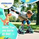 Kids Roller Skates for Beginners - ZOOBLISS Toddler Roller Skates for Boys and Girls Ages 3-7 with Light-Up Wheels & 4 Adjustable Sizes, Tri-Wheel Training Skates for Kids - Small US Kids' sizes 11.5 to 13.5