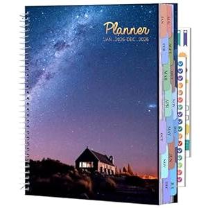 CAGIE 2026 planner Weekly and Monthly Jan 2026-Dec 2026 Hardcover Hourly Daily Planners for Women 26 Calendar Planner with Stickers Spiral Bound Yearly Agenda, 8.5 x 11, Purple