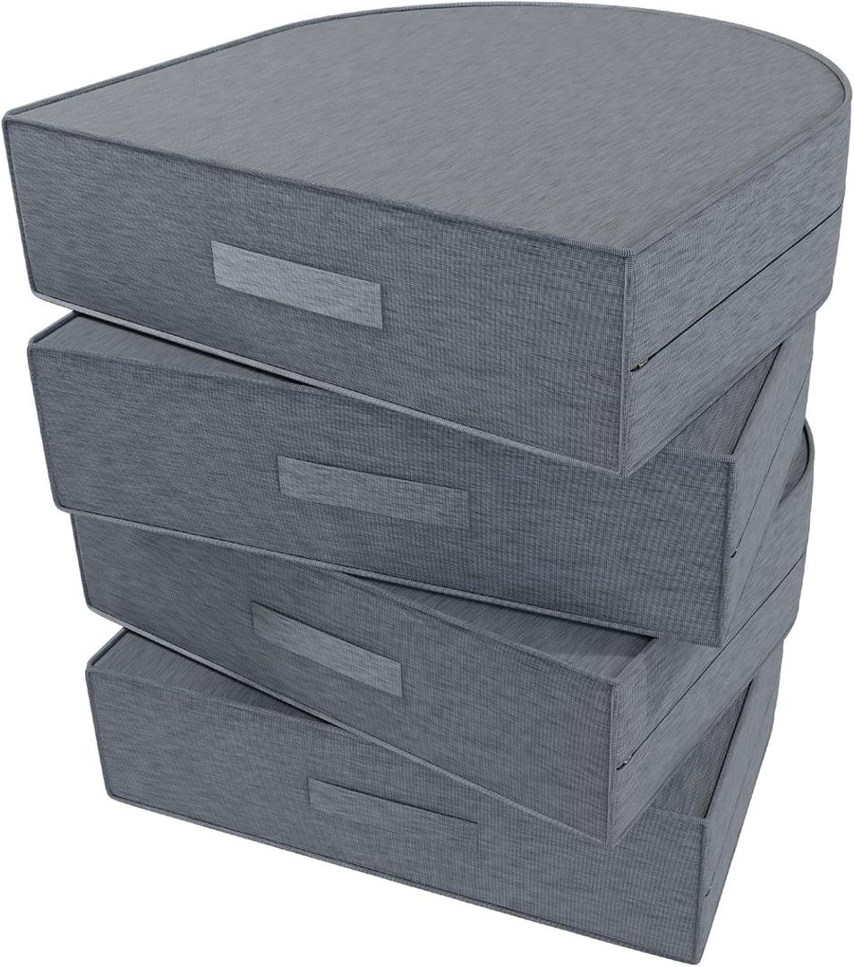 Outdoor Waterproof Olefin Chair Cushions 16"x17"x5" Patio Seat Cushions with 4-Level Color Fastness for Patio Furniture Round Corner Garden Sofa Pads with Removable Cover Set of 4, Light Gray