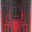 Zak Designs Marvel Spider-Man Water Bottle For School or Travel, 25 oz Durable Plastic Water Bottle With Straw, Handle, and Leak-Proof, Pop-Up Spout Cover (Spider-Man)