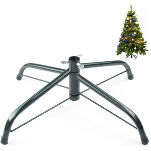 MNKXL 16 Inch Metal Christmas Tree Stand for 4 to 10 Ft Christmas Trees, Heavy Duty Folding Christmas Tree Stand, Universal Artificial Christmas Tree Stand Replacement