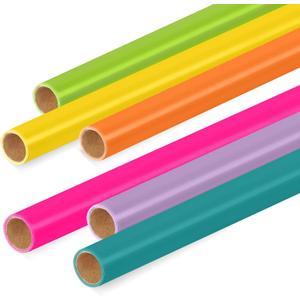 Skyygemm 6 Rolls Bulletin Board Paper Rolls,4 x 24 ft,Neon