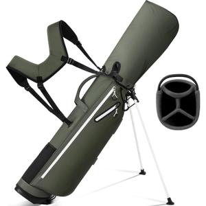 Lightweight Golf Stand Bag, 4-Way Full-Length Dividers, Holds Up to 10 Clubs, 3.7 lbs Golf Bag with Dual Straps & Stand for Driving Range, Par 3, and Standard Courses