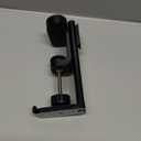 KDD 4 in 1 Desk Cup Holder - Clamp on Under Desk Headphone Hanger - Rotating Headphone Holder Detachable Pen Cup Holder Desktop Storage for Cup, Phone and Pen(Black)