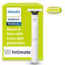 Philips Norelco OneBlade Intimate, Designed For Pubic Grooming, Trim & Shave With Extra Skin Protection, Model QP1924/70