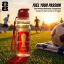 FIFA 2026 Sports Water Bottle, 550ml Clear Plastic Drinking Bottle with Leakproof Flip-Cap & Lanyard, BPA-Free Food-Grade Eco-Friendly Gym Bottle for Soccer Fans, Travel, Running (Red)
